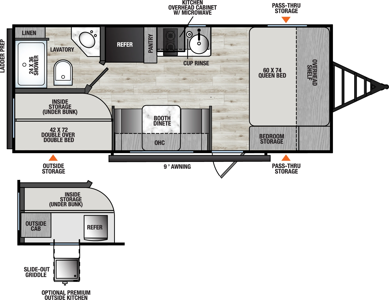Viking Travel Trailers 18BH Floorplan